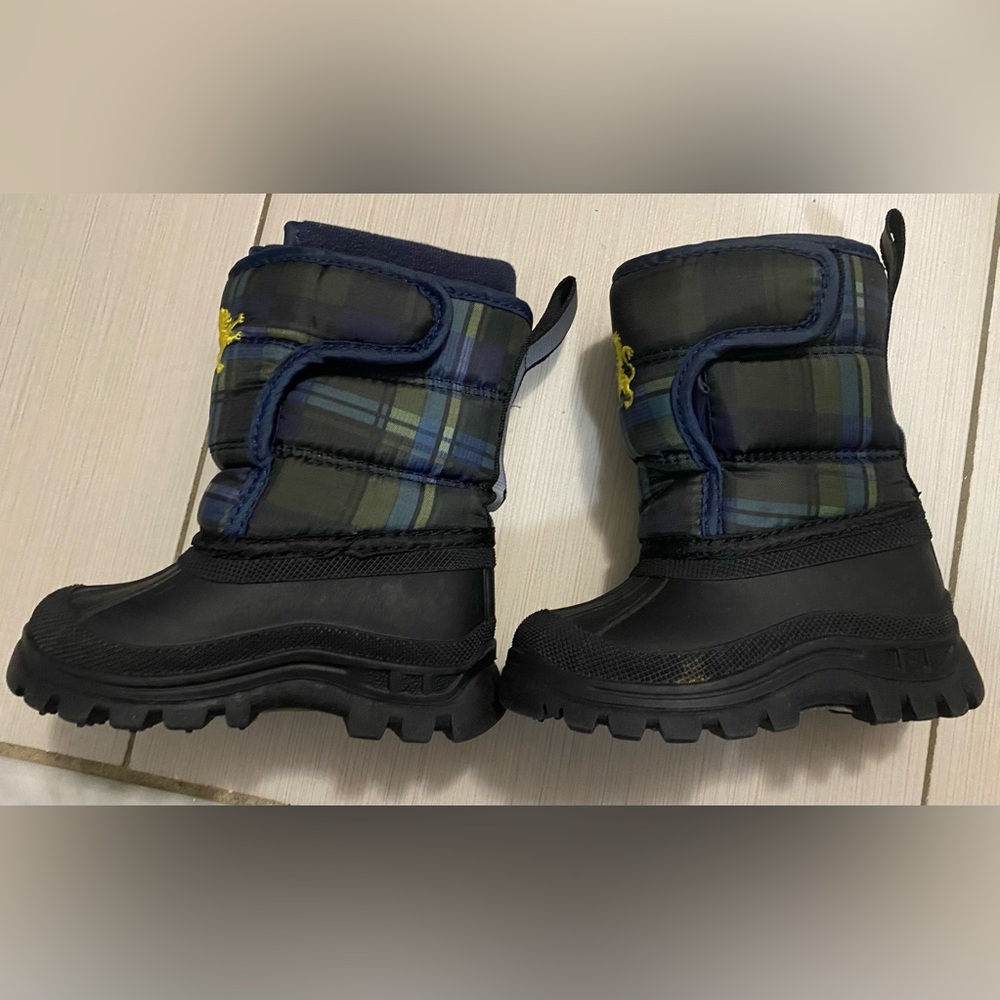 Brand new Baby Toddler Boy Girl Thick Snow Boots US 5.5 Black Blue